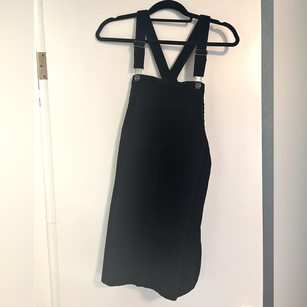 Black corduroy jumper style dress